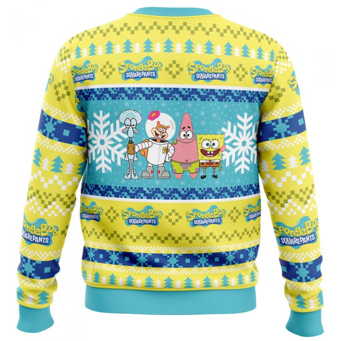 Christmas Spongebob Nickelodeon PC Ugly Christmas Sweater back mockup - Anime Ugly Sweater