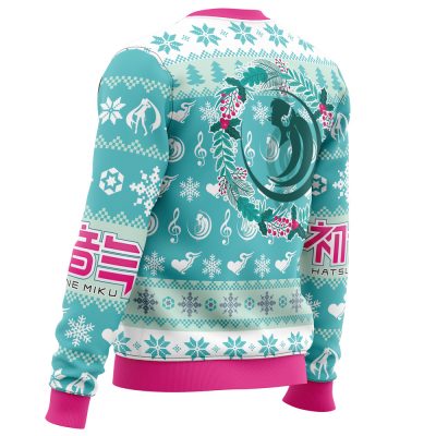 Christmas Symphony Hatsune Miku men sweatshirt SIDE BACK mockup - Anime Ugly Sweater