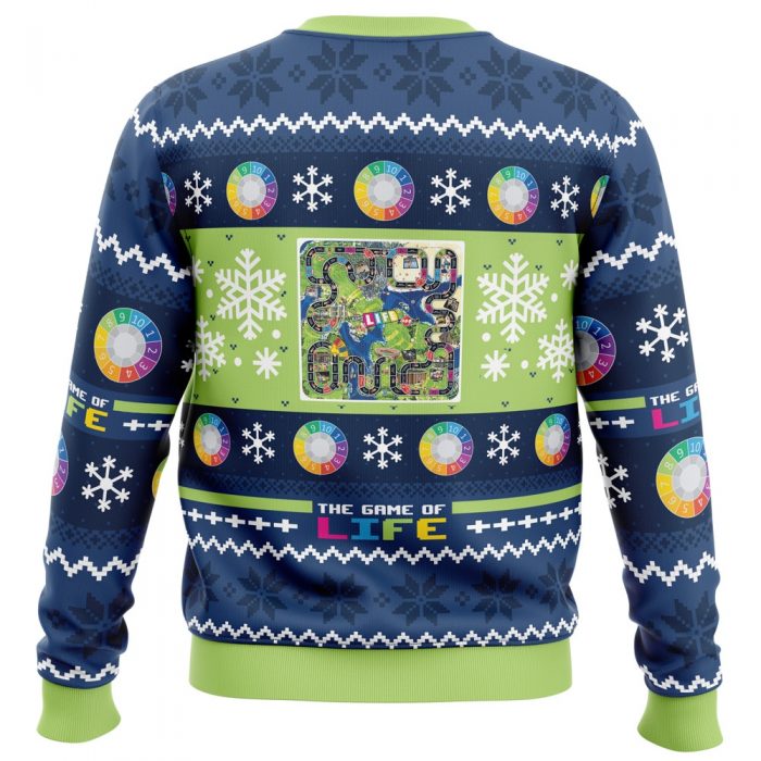 Christmas The Game of Life BG PC Ugly Christmas Sweater back mockup - Anime Ugly Sweater