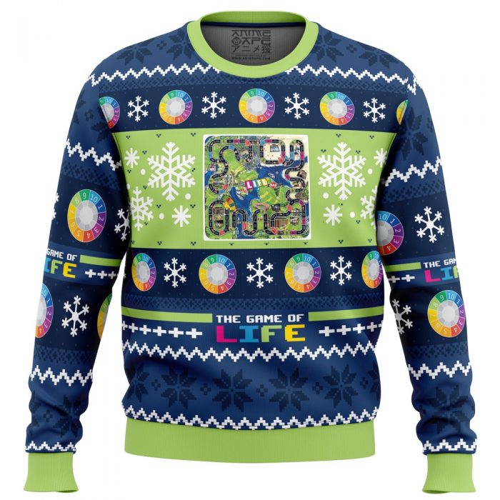 Christmas The Game of Life BG PC Ugly Christmas Sweater front mockup - Anime Ugly Sweater