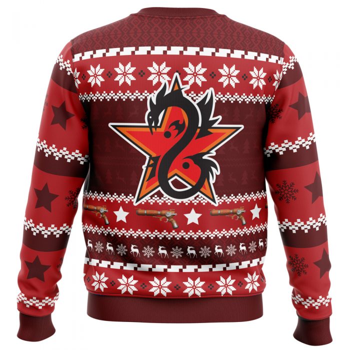 Christmas Time Outlaw Star men sweatshirt BACK mockup - Anime Ugly Sweater