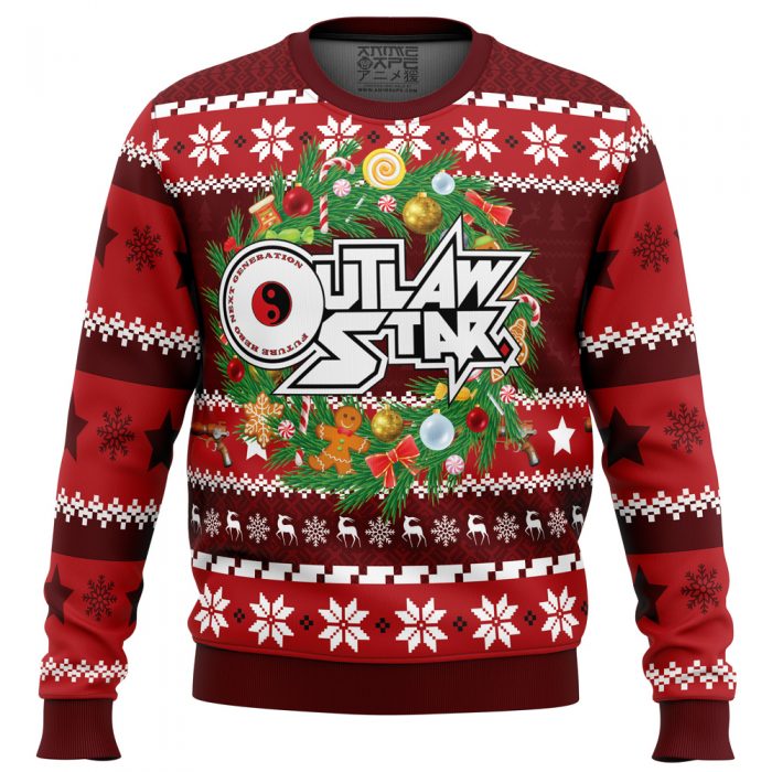 Christmas Time Outlaw Star men sweatshirt FRONT mockup - Anime Ugly Sweater