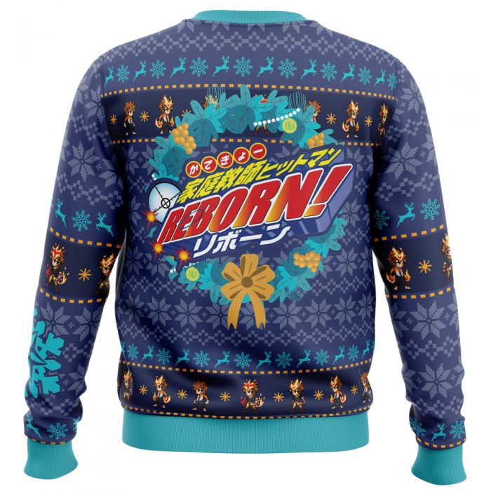 Christmas Tsunayoshi Sawada Katekyo Hitman Reborn men sweatshirt BACK mockup - Anime Ugly Sweater