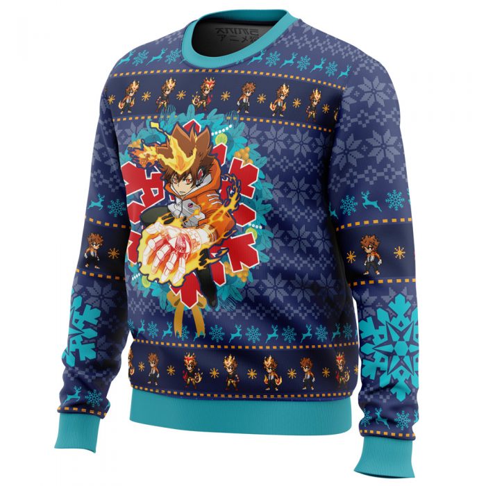 Christmas Tsunayoshi Sawada Katekyo Hitman Reborn men sweatshirt SIDE FRONT mockup - Anime Ugly Sweater