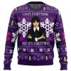 Christmas Wednesday AF PC Ugly Christmas Sweater FRONT mockup - Anime Ugly Sweater