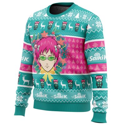 Christmas at School Saiki Kusuo no Psi nan men sweatshirt SIDE FRONT mockup - Anime Ugly Sweater