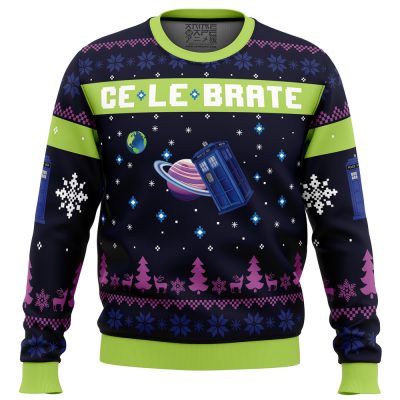 Christmas in Gallifrey PC men sweatshirt FRONT mockup - Anime Ugly Sweater