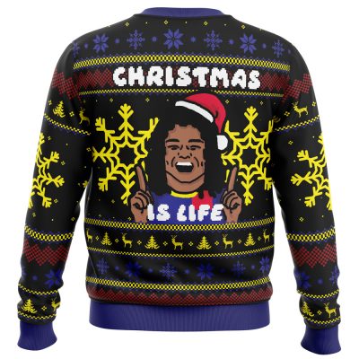 Christmas is Life PC men sweatshirt BACK mockup - Anime Ugly Sweater