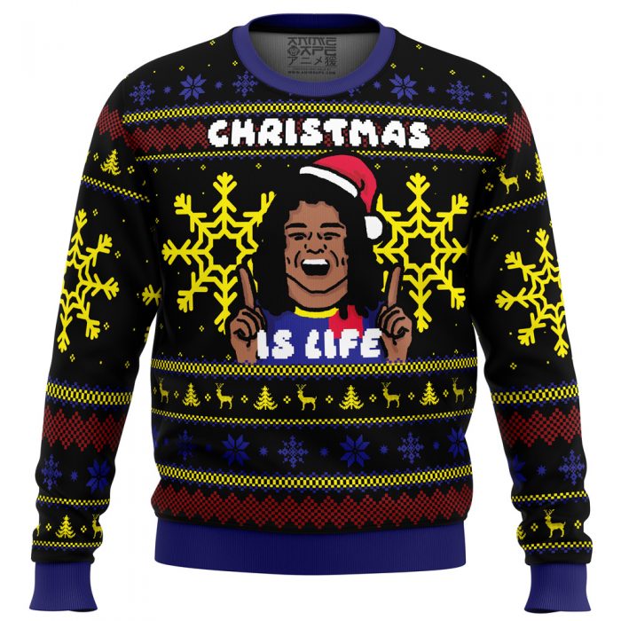 Christmas is Life PC men sweatshirt FRONT mockup - Anime Ugly Sweater