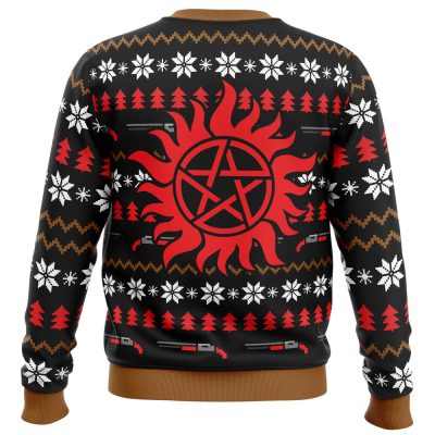 Christmas with The Winchesters PC men sweatshirt BACK mockup - Anime Ugly Sweater