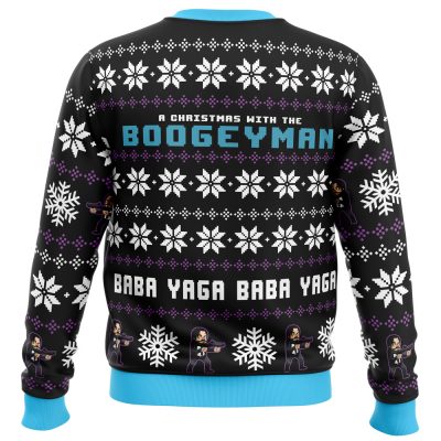 Christmas with the Boogeyman PC men sweatshirt BACK mockup - Anime Ugly Sweater