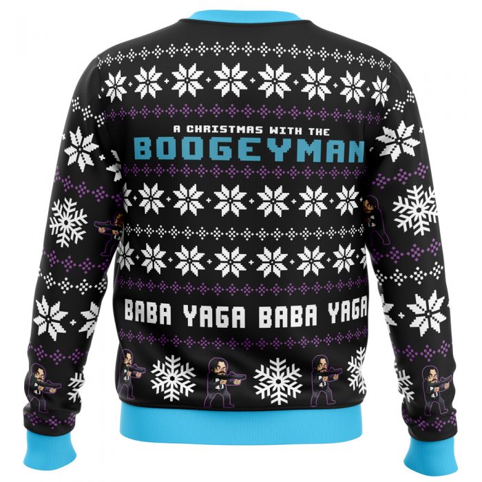 Christmas with the Boogeyman PC men sweatshirt BACK mockup - Anime Ugly Sweater