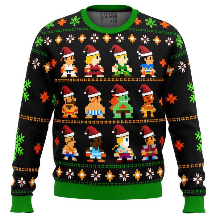 Classic Collection Street Fighter men sweatshirt FRONT mockup - Anime Ugly Sweater