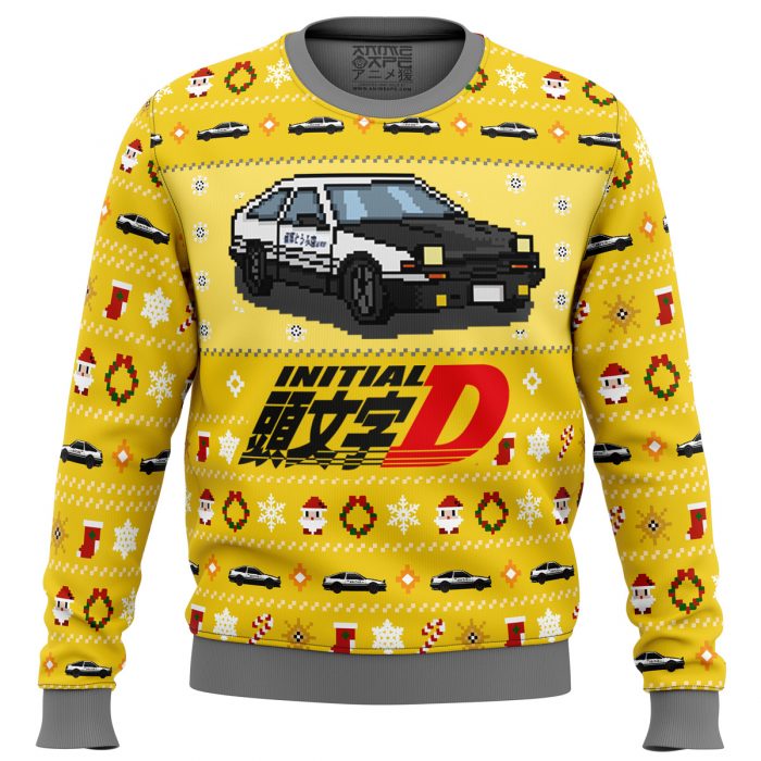 Classic Toyota Car Initial D men sweatshirt FRONT mockup - Anime Ugly Sweater