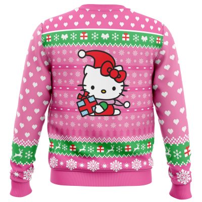 Cute Christmas Hello Kitty men sweatshirt BACK mockup 1 - Anime Ugly Sweater