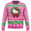 Cute Christmas Hello Kitty men sweatshirt FRONT mockup - Anime Ugly Sweater