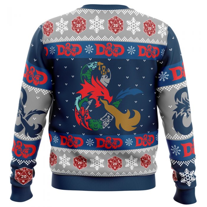 D 20 Dungeons Dragons PC men sweatshirt BACK mockup - Anime Ugly Sweater