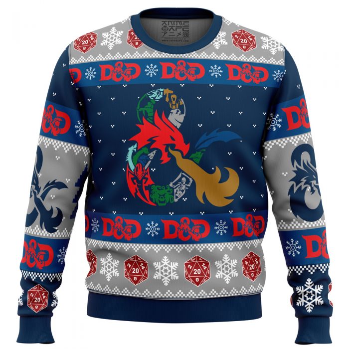 D 20 Dungeons Dragons PC men sweatshirt FRONT mockup - Anime Ugly Sweater