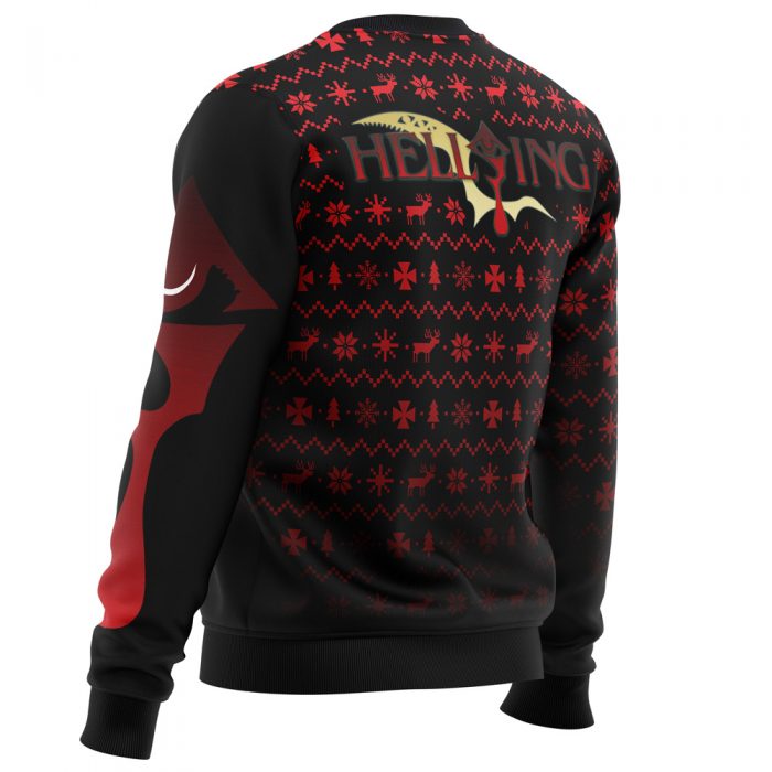 Dark Fanstasy Alucard Hellsing men sweatshirt SIDE BACK mockup - Anime Ugly Sweater