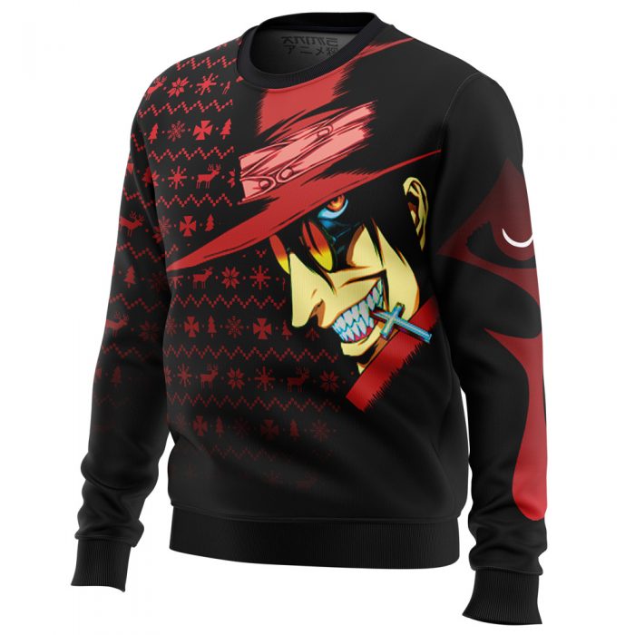 Dark Fanstasy Alucard Hellsing men sweatshirt SIDE FRONT mockup - Anime Ugly Sweater