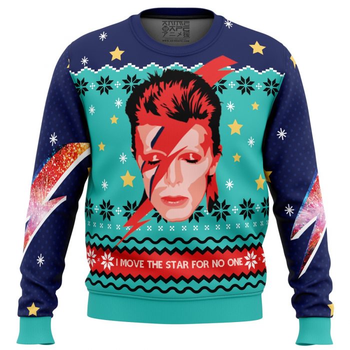 David Bowie Sweater front - Anime Ugly Sweater