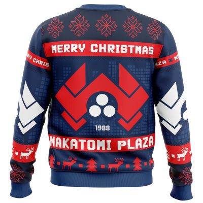 Die Hard Nakatomi Plaza PC men sweatshirt BACK mockup - Anime Ugly Sweater