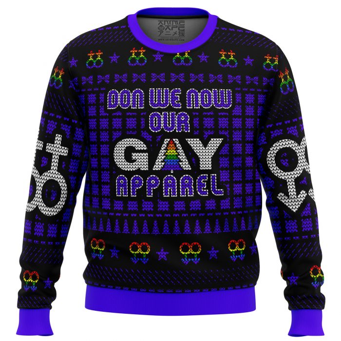 Don We Now Our Gay Apparel LGBT men sweatshirt FRONT mockup - Anime Ugly Sweater