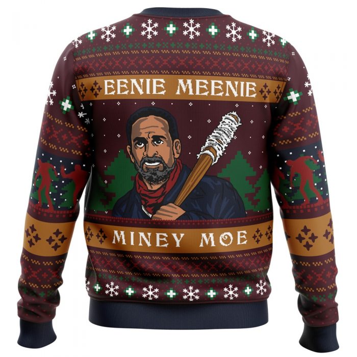 Eenie Meenie Miney Moe The Walking Dead PC Ugly Christmas Sweater back mockup - Anime Ugly Sweater