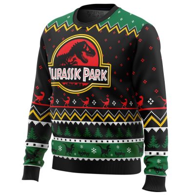 Ethics of Cloning Jurassic Park men sweatshirt SIDE FRONT mockup - Anime Ugly Sweater