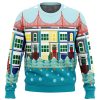 Everywhere Full House PC Ugly Christmas Sweater front mockup - Anime Ugly Sweater