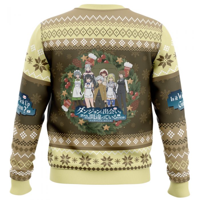 Familia Myth DanMachi men sweatshirt BACK mockup - Anime Ugly Sweater