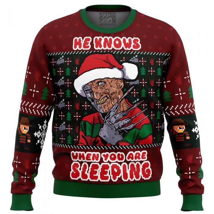 Fred Claws Christmas FN PC men sweatshirt FRONT mockup - Anime Ugly Sweater