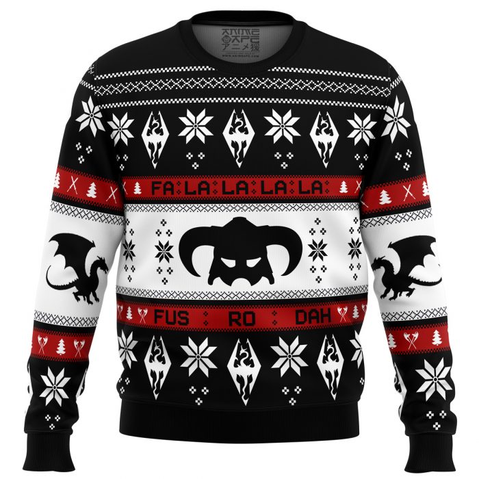 Fusrodah Skyrim men sweatshirt FRONT mockup - Anime Ugly Sweater