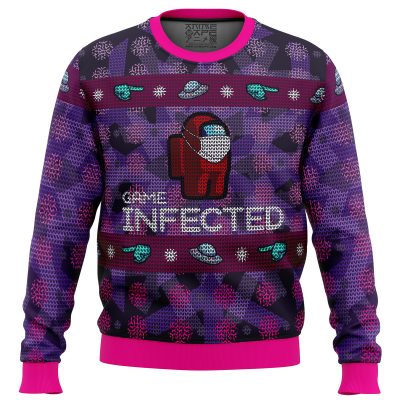 Game Infected Among Us men sweatshirt FRONT mockup - Anime Ugly Sweater