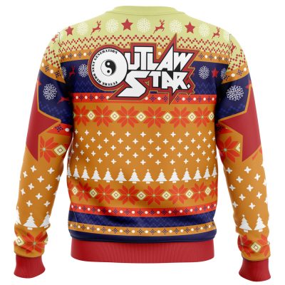 Gene Starwind Outlaw Star men sweatshirt BACK mockup - Anime Ugly Sweater