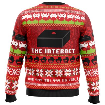 Great Reception The Internet PC Ugly Christmas Sweater back mockup - Anime Ugly Sweater