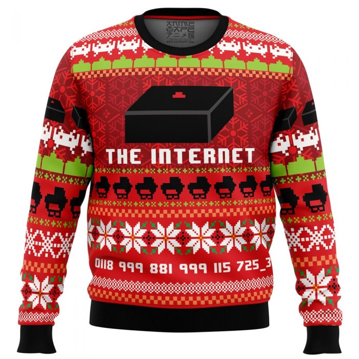 Great Reception The Internet PC Ugly Christmas Sweater front mockup - Anime Ugly Sweater