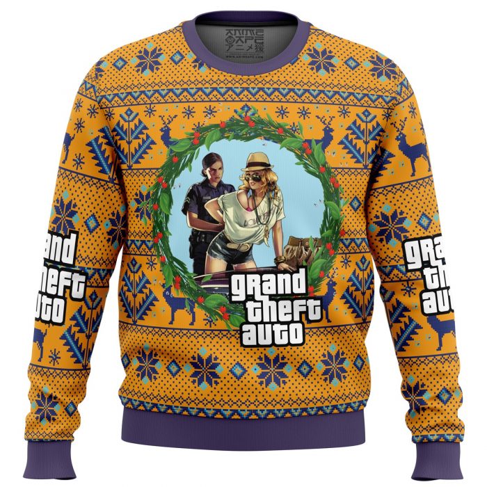 Gta Sweater front 1 - Anime Ugly Sweater