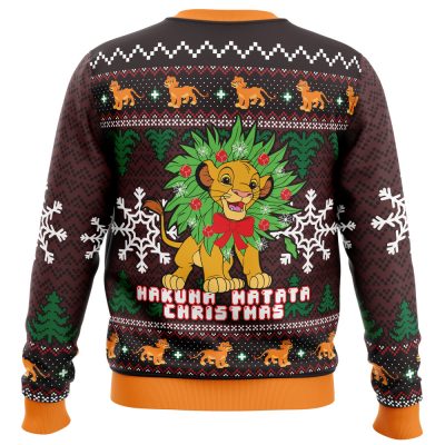 Hakuna Matata Lion King PC men sweatshirt BACK mockup - Anime Ugly Sweater