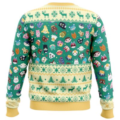 Happy Animal Villagers Animal Crossing men sweatshirt BACK mockup - Anime Ugly Sweater