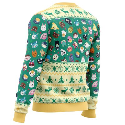 Happy Animal Villagers Animal Crossing men sweatshirt SIDE BACK mockup - Anime Ugly Sweater