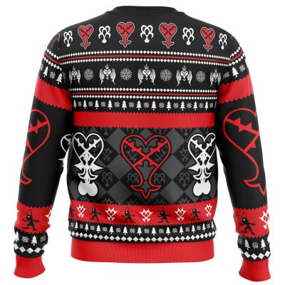 Heartless Christmas Kingdom Hearts men sweatshirt BACK mockup - Anime Ugly Sweater