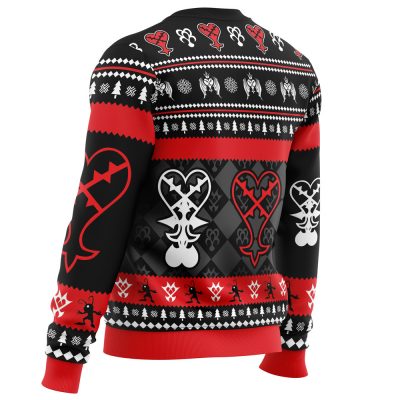 Heartless Christmas Kingdom Hearts men sweatshirt SIDE BACK mockup - Anime Ugly Sweater