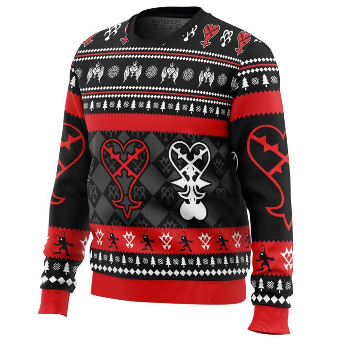 Heartless Christmas Kingdom Hearts men sweatshirt SIDE FRONT mockup - Anime Ugly Sweater