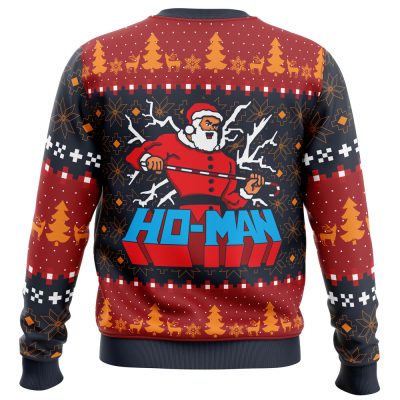 Ho Man Santa Claus PC men sweatshirt BACK mockup - Anime Ugly Sweater