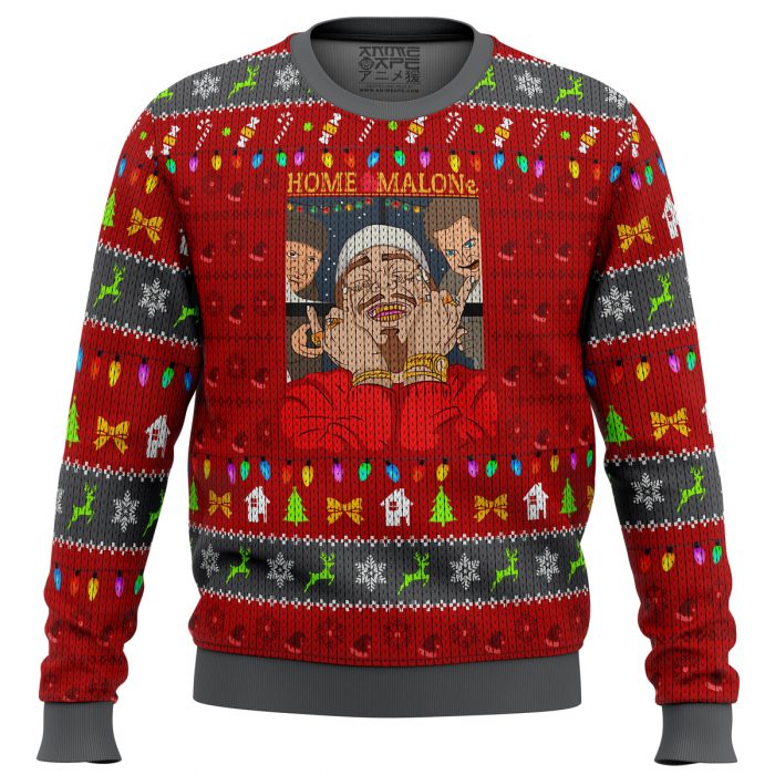 Home Malone Meme men sweatshirt FRONT mockup - Anime Ugly Sweater