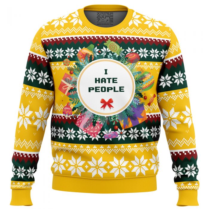 I Hate People PC men sweatshirt FRONT mockup - Anime Ugly Sweater