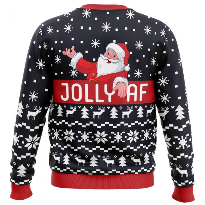 Jolly Af Santa Claus PC men sweatshirt BACK mockup - Anime Ugly Sweater