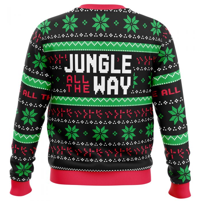 Jungle All the Way PC men sweatshirt BACK mockup - Anime Ugly Sweater