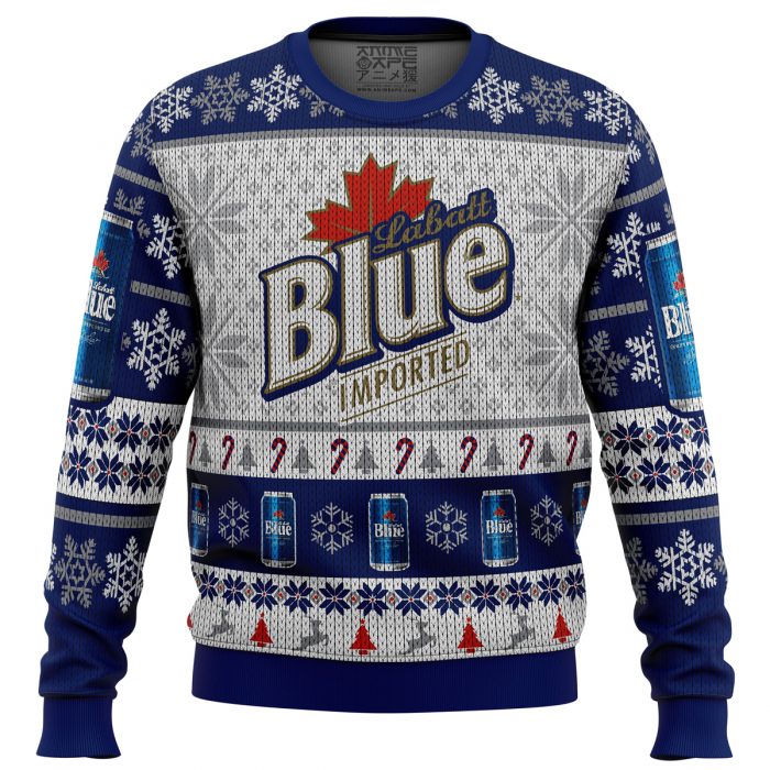 Labatt Blue men sweatshirt FRONT mockup - Anime Ugly Sweater